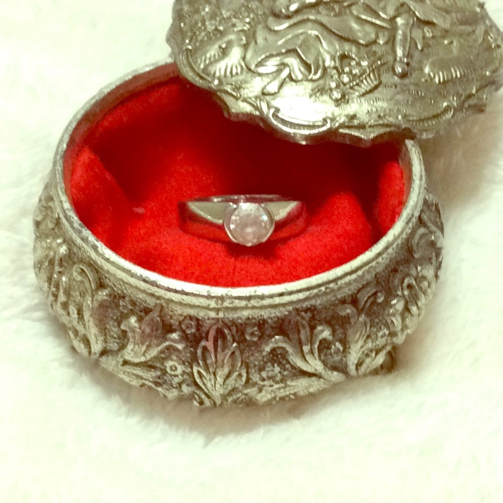 Vintage Stamped CZ Ring
